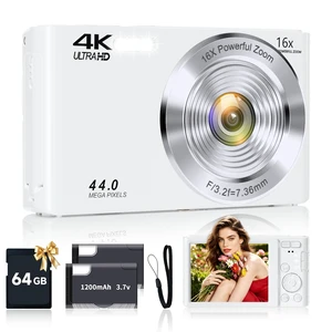 Digital Camera for Teens, 4K 44MP FHD 16x Zoom Point Shoot Camera 64GB Card Autofocus, Fill Light, Webcam Mode, Continuous Shooting, Time-Lapse, Filters, Easy Operation, Ideal for Beginners Kids Digital Camera for Teens, 4K 44MP FHD 16x Zoom Point Shoot Camera 64GB Card Autofocus, Fill Light, Webcam Mode, Continuous Shooting, Time-Lapse, Filters, Easy Operation, Ideal for Beginners Kids