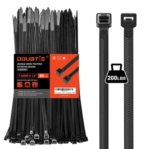 Zip Ties Heavy Duty 12 Inch V-Shaped Toothed Double Sided With 200 LBS Tensile Strength Cable Wire Ties Adjustable More Durable Nylon Tie Wraps for Indoor Outdoor80 Pack Zip Ties Heavy Duty 12 Inch V-Shaped Toothed Double Sided With 200 LBS Tensile Strength Cable Wire Ties Adjustable More Durable Nylon Tie Wraps for Indoor Outdoor80 Pack