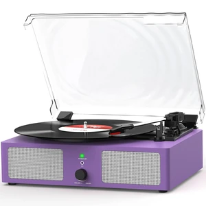 Vinyl Record Player Wireless Turntable with Speakers & USB, Purple Bluetooth Input Headphone Jack RCA Output Auto Stop Belt-Driven 3 Speed Vintage Phonograph for Entertainment and Home Decor Vinyl Record Player Wireless Turntable with Speakers & USB, Purple Bluetooth Input Headphone Jack RCA Output Auto Stop Belt-Driven 3 Speed Vintage Phonograph for Entertainment and Home Decor