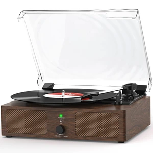 Vinyl Record Player Wireless Turntable with Speakers & USB, Toffee Bluetooth Input Headphone Jack RCA Output Auto Stop Belt-Driven 3 Speed Vintage Phonograph for Entertainment and Home Decor Vinyl Record Player Wireless Turntable with Speakers & USB, Toffee Bluetooth Input Headphone Jack RCA Output Auto Stop Belt-Driven 3 Speed Vintage Phonograph for Entertainment and Home Decor