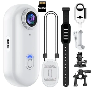 4K Mini WiFi Action POV Camera 128GB Thumb Portable Body Cam Wearable Video Recorder with IPX7 Waterproof Camcorder, Helmet Mount, Magnetic,Pocket Sport DV for Bike Cycling, Pet, Vlogging(White) 4K Mini WiFi Action POV Camera 128GB Thumb Portable Body Cam Wearable Video Recorder with IPX7 Waterproof Camcorder, Helmet Mount, Magnetic,Pocket Sport DV for Bike Cycling, Pet, Vlogging(White)