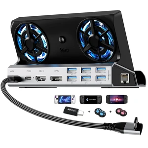 YCE Dual Fan Steam Deck Dock Multi-Port Docking Station for Handheld Gamers for Steam Deck & OLED, ASUS ROG Ally & X, Lenovo Legion Go, MSI Claw, Light Black Aluminium,Handheld gaming accessories YCE Dual Fan Steam Deck Dock Multi-Port Docking Station for Handheld Gamers for Steam Deck & OLED, ASUS ROG Ally & X, Lenovo Legion Go, MSI Claw, Light Black Aluminium,Handheld gaming accessories