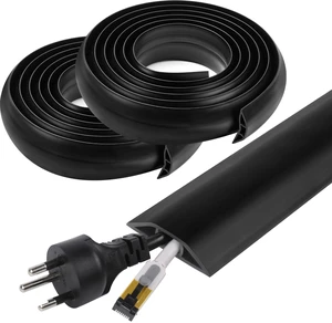 20 FT Floor Cord Cover, Cord Covers for Wires on Floor, Cord Protector, Floor Cable Cover, Hide Extension Cord Covers for Floor, Cable Cavity: 0.47" (W) x 0.29" (H), Black 20 FT Floor Cord Cover, Cord Covers for Wires on Floor, Cord Protector, Floor Cable Cover, Hide Extension Cord Covers for Floor, Cable Cavity: 0.47" (W) x 0.29" (H), Black