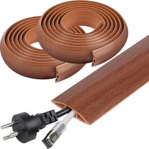 20 FT Floor Cord Cover, Cord Covers for Wires on Floor, Cord Protector, Floor Cable Cover, Hide Extension Cord Covers for Floor, Cable Cavity: 0.47" (W) x 0.29" (H) - Brown 20 FT Floor Cord Cover, Cord Covers for Wires on Floor, Cord Protector, Floor Cable Cover, Hide Extension Cord Covers for Floor, Cable Cavity: 0.47" (W) x 0.29" (H) - Brown