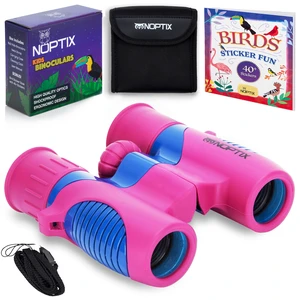Binoculars for Kids, Girls or Boys Real Kids Binoculars in Vibrant Pink Blue - includes Sticker Book with 40 Bird Species - Kids Toys Small Binoculars, Toddler Binoculars Binoculars for Kids, Girls or Boys Real Kids Binoculars in Vibrant Pink Blue - includes Sticker Book with 40 Bird Species - Kids Toys Small Binoculars, Toddler Binoculars