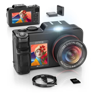 5K Digital-Cameras-for-Photography, 80MP 18X Zoom Charcoal Black 2026 Upgrade 3.5"+2" Dual Screen for Self-Framing Autofocus Vlogging Camera for YouTube/Content Creators/Beginners/Travel 5K Digital-Cameras-for-Photography, 80MP 18X Zoom Charcoal Black 2026 Upgrade 3.5"+2" Dual Screen for Self-Framing Autofocus Vlogging Camera for YouTube/Content Creators/Beginners/Travel