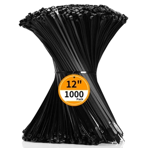 Cable Zip Ties 12 inch 1000 Pack Plastic Black Zip Ties 50lbs Zipties Heavy Duty Zip Ties for Outdoor and Indoor Multi-Purpose Cable Ties Self-Locking UV Resistant Wire Ties Wraps Cable Zip Ties 12 inch 1000 Pack Plastic Black Zip Ties 50lbs Zipties Heavy Duty Zip Ties for Outdoor and Indoor Multi-Purpose Cable Ties Self-Locking UV Resistant Wire Ties Wraps