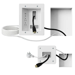 in-Wall TV Cable Management Kit with Recessed Power Dual Outlet, USB-A and USB-C Ports, 9ft Cord, and Hand Saw Easy, Safe Cable Management for Organized TV and Home Theater Setups in-Wall TV Cable Management Kit with Recessed Power Dual Outlet, USB-A and USB-C Ports, 9ft Cord, and Hand Saw Easy, Safe Cable Management for Organized TV and Home Theater Setups