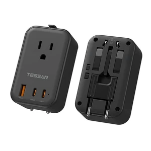 International Power Adapter PD 20W, Black Ultra Thin Universal Adapter, 2 USB C 1 USB A, US to Europe UK Spain Australia France Germany Thailand, Type C G A I International Power Adapter PD 20W, Black Ultra Thin Universal Adapter, 2 USB C 1 USB A, US to Europe UK Spain Australia France Germany Thailand, Type C G A I