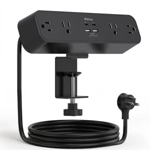 PD65W Desk Clamp Power Strip, 1080J Surge Protector, 2 USB C 4 Outlets, 5FT Extension Cord, Desk Organizer Gaming Accessories Office Essentials, Fit 1.96" Desk Edge, Black PD65W Desk Clamp Power Strip, 1080J Surge Protector, 2 USB C 4 Outlets, 5FT Extension Cord, Desk Organizer Gaming Accessories Office Essentials, Fit 1.96" Desk Edge, Black