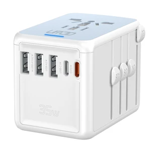 Universal Travel Adapter, 35W PD Fast Charging, 5 USB C/A Ports 2500W AC Outlet, International Power Adapter for Europe UK US AU 200+ Countries, PD Fast Charger for iPhone, MacBook,Tablet Universal Travel Adapter, 35W PD Fast Charging, 5 USB C/A Ports 2500W AC Outlet, International Power Adapter for Europe UK US AU 200+ Countries, PD Fast Charger for iPhone, MacBook,Tablet