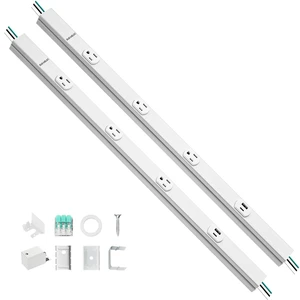 24-Inch Under Cabinet Hardwired Power Strip, 2-Pack, ETL Listed 3 TR Outlets with USB-A & USB-C, Adjustable Plug Molding Under Cabinet, Pre-Wired for Kitchen Cabinets, Workbench, White 24-Inch Under Cabinet Hardwired Power Strip, 2-Pack, ETL Listed 3 TR Outlets with USB-A & USB-C, Adjustable Plug Molding Under Cabinet, Pre-Wired for Kitchen Cabinets, Workbench, White