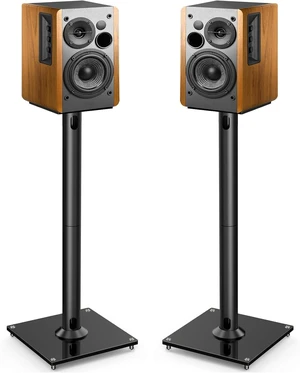 Universal Floor Speaker Stands for Surround Sound up to 22 lbs Bookshelf Speaker Stand 27.56, 45° adjustable top plate, tool-free assembly, cable management, rubber isolation pads Universal Floor Speaker Stands for Surround Sound up to 22 lbs Bookshelf Speaker Stand 27.56, 45° adjustable top plate, tool-free assembly, cable management, rubber isolation pads