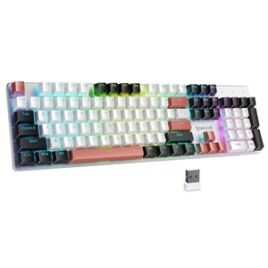Wireless Mechanical Gaming Keyboard, Tri Mode BT/2.4G/USB-C Hot Swappable Custom Keyboard, RGB Backlit Computer Gaming Keyboards, PBT Keycaps, Programmable for PC/Tablet,K671WBR-KS Wireless Mechanical Gaming Keyboard, Tri Mode BT/2.4G/USB-C Hot Swappable Custom Keyboard, RGB Backlit Computer Gaming Keyboards, PBT Keycaps, Programmable for PC/Tablet,K671WBR-KS