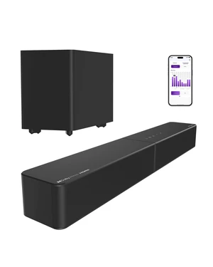 2.1 Sound Bar System for TV with Dolby Atmos and Wireless Subwoofer Bluetooth 6.0, 240W Peak, HDMI eARC, VoiceMX Clear Dialogue, BassMX Deep Bass, App Control, TV & Home Theater, Poseidon M40 2.1 Sound Bar System for TV with Dolby Atmos and Wireless Subwoofer Bluetooth 6.0, 240W Peak, HDMI eARC, VoiceMX Clear Dialogue, BassMX Deep Bass, App Control, TV & Home Theater, Poseidon M40