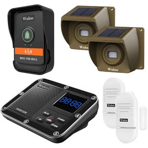 Wireless Alarm System for Home Security Expandable - 6-Piece Kit Include Doorbell, Door Alarm, and Solar Driveway Alarm - Chime/Sensitivity Adjustable NO Wi-Fi NO Monthly Fee With Rechargeable Battery Wireless Alarm System for Home Security Expandable - 6-Piece Kit Include Doorbell, Door Alarm, and Solar Driveway Alarm - Chime/Sensitivity Adjustable NO Wi-Fi NO Monthly Fee With Rechargeable Battery