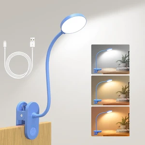 Cordless Clip on Reading Light, Rechargeable LED Book Lamp for Kids, Flexible and Dimmable Clamp Light with 3 Color Modes & 10 Brightness for Students Dorm Room Desk Bunk Bed Headboard (Blue/3.5'') Cordless Clip on Reading Light, Rechargeable LED Book Lamp for Kids, Flexible and Dimmable Clamp Light with 3 Color Modes & 10 Brightness for Students Dorm Room Desk Bunk Bed Headboard (Blue/3.5'')