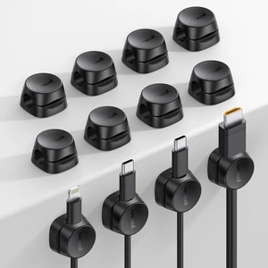 12 Pack Spring Cord Organizer Clips, Cable Management for Desk Office Accessories, Dorm Room Bedroom Nightstand Adhesive Phone Charger Cord Holder Wire Keeper, Black 12 Pack Spring Cord Organizer Clips, Cable Management for Desk Office Accessories, Dorm Room Bedroom Nightstand Adhesive Phone Charger Cord Holder Wire Keeper, Black