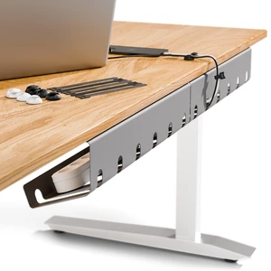 Cable Management Under Desk, Set of 3 - Grey/Silver Easy under-table mounting keeps cables organized, includes 10 cable ties for a clean and tidy office or home workspace Cable Management Under Desk, Set of 3 - Grey/Silver Easy under-table mounting keeps cables organized, includes 10 cable ties for a clean and tidy office or home workspace