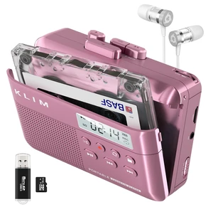 K7 Cassette Player, Converts Tapes to MP3, Built-in Microphone, 16GB Card Doubles as an Audio Recorder with Onboard Speaker, Rechargeable Battery and Included Earphones - Pink K7 Cassette Player, Converts Tapes to MP3, Built-in Microphone, 16GB Card Doubles as an Audio Recorder with Onboard Speaker, Rechargeable Battery and Included Earphones - Pink