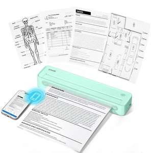 D90E Portable Printer Wireless for Travel, Bluetooth & USB Inkless Printer Supports 8.5 x 11 Inch Thermal Paper, Compatible with Phone Laptop for Home Use Car Office School, Dark Cyan D90E Portable Printer Wireless for Travel, Bluetooth & USB Inkless Printer Supports 8.5 x 11 Inch Thermal Paper, Compatible with Phone Laptop for Home Use Car Office School, Dark Cyan