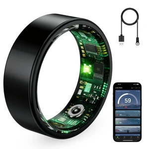 Smart Ring for Women & Men, Fitness Tracker Ring with Heart Rate Monitor, HRV, Sleep Tracking, No Subscription Fee, 10ATM Waterproof Activity Ring for Android & iOS (Black, 6) Smart Ring for Women & Men, Fitness Tracker Ring with Heart Rate Monitor, HRV, Sleep Tracking, No Subscription Fee, 10ATM Waterproof Activity Ring for Android & iOS (Black, 6)