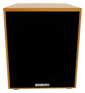 Rock Shaker 10" Classic Wood Powered Subwoofer Home Theater 600W Peak, 300W RMS, RCA In/Out, High-Level In/Out, 20Hz-200Hz Response, MDF Enclosure, Class D Amplifier Rock Shaker 10" Classic Wood Powered Subwoofer Home Theater 600W Peak, 300W RMS, RCA In/Out, High-Level In/Out, 20Hz-200Hz Response, MDF Enclosure, Class D Amplifier