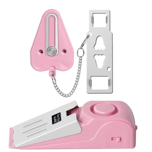 Portable Door Lock & Door Stop Alarm Set, Dual Protection Home Security Door Kit, Travel Hotel Door Lock Devices Pocket Self Defensey Tools for Traveling Hotel Home Apartment,Pink Portable Door Lock & Door Stop Alarm Set, Dual Protection Home Security Door Kit, Travel Hotel Door Lock Devices Pocket Self Defensey Tools for Traveling Hotel Home Apartment,Pink