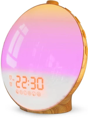 Sunrise Alarm Clock for Heavy Sleepers, Wood Grain Wake up Light Sunset Simulation, 7 Nature Sounds, Dual Alarms, Colorful Ambient Lamp, FM Radio, Snooze, Sleep Aid for Kids & Adults Bedroom Sunrise Alarm Clock for Heavy Sleepers, Wood Grain Wake up Light Sunset Simulation, 7 Nature Sounds, Dual Alarms, Colorful Ambient Lamp, FM Radio, Snooze, Sleep Aid for Kids & Adults Bedroom