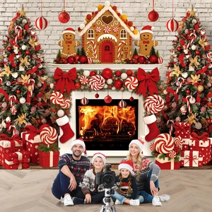 10x8ft Christmas Backdrop Gingerbread and Fireplace Photo Backdrop Large Polyester Christmas Backdrop for Photography, Fireplace, Gingerbread Man, House, Tree, Xmas Background for Photo Studio 10x8ft Christmas Backdrop Gingerbread and Fireplace Photo Backdrop Large Polyester Christmas Backdrop for Photography, Fireplace, Gingerbread Man, House, Tree, Xmas Background for Photo Studio