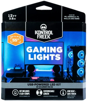 Gaming Lights: LED Strip Lights, USB Powered with Controller, 3M Adhesive for TV, Console, PC, Wall (12 Ft) Gaming Lights: LED Strip Lights, USB Powered with Controller, 3M Adhesive for TV, Console, PC, Wall (12 Ft)