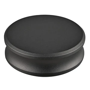 Record Weight Stabilizer for Turntables, Black Aluminum Low-profile aluminum body rests over the center spindle to help reduce record vibration and support steadier playback Record Weight Stabilizer for Turntables, Black Aluminum Low-profile aluminum body rests over the center spindle to help reduce record vibration and support steadier playback