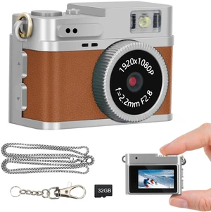 Mini Keychain Digital Camera for Students: 1080P FHD Recording with 0.96" IPS Screen, AVI Format-Ideal for Travel/Study/Concerts - Suitable for Photography EnthusiastsBrown Mini Keychain Digital Camera for Students: 1080P FHD Recording with 0.96" IPS Screen, AVI Format-Ideal for Travel/Study/Concerts - Suitable for Photography EnthusiastsBrown