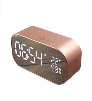 Digital Radio Alarm Clock,Wirless Bluetooth Speaker Clock USB Charging AUX TF Card Play for Desktop(Rose Gold) Digital Radio Alarm Clock,Wirless Bluetooth Speaker Clock USB Charging AUX TF Card Play for Desktop(Rose Gold)