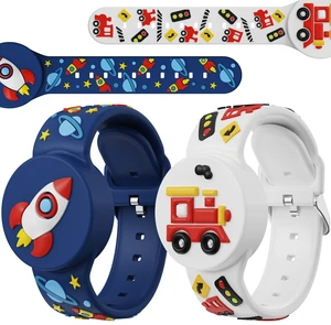 3D Cartoon Waterproof Bracelets Compatible with AirTag for Kids, 2 Packs Cute Silicone Holder Hidden Cover Compatible with AirTag, Lightweight GPS Tracker Holder Wristband for Child(Rocket Train) 3D Cartoon Waterproof Bracelets Compatible with AirTag for Kids, 2 Packs Cute Silicone Holder Hidden Cover Compatible with AirTag, Lightweight GPS Tracker Holder Wristband for Child(Rocket Train)