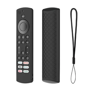 Case Cover for Universal Toshiba and Insignia Smart TVs with 6 Shortcut Buttons Remote Black Silicone Protective Full Coverage Accessories
