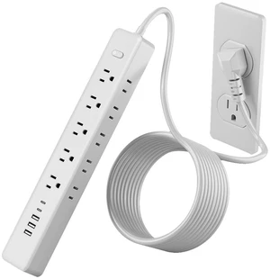 Surge Protector Power Strip - 10 Outlets 3 USB (2 USB C) Charging Ports, Multi Plug Outlet Extender, 10Ft Extension Cord, Flat Plug Wall Mount Desk Charging Station for Home Office (White-10FT) Surge Protector Power Strip - 10 Outlets 3 USB (2 USB C) Charging Ports, Multi Plug Outlet Extender, 10Ft Extension Cord, Flat Plug Wall Mount Desk Charging Station for Home Office (White-10FT)