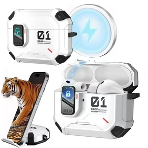 Case for AirPods Pro 3 with Keychain.01 White Rugged Armor Shockproof Protective Built-in Stand Cases for Women Men Cover for AirPods Pro 3rd (2025) Case for AirPods Pro 3 with Keychain.01 White Rugged Armor Shockproof Protective Built-in Stand Cases for Women Men Cover for AirPods Pro 3rd (2025)
