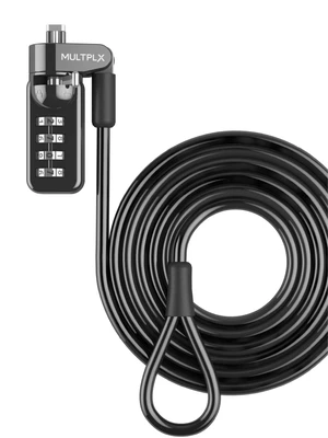 Laptop Security Lock Standard Size T-Shaped Bar Locking Mechanism Hard Cut Resistant Steel 4 Digit Combination Lock 1.7m Strong Secure Cable Laptop Security Lock Standard Size T-Shaped Bar Locking Mechanism Hard Cut Resistant Steel 4 Digit Combination Lock 1.7m Strong Secure Cable