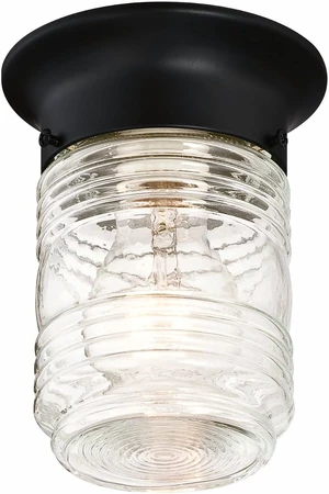 Design House Jelly Jar Ceiling Light, Indoor/Outdoor, Flush Mount, Dimmable, Uses (1) 60W Bulb, Matte Black, 4.8 in. Diameter x 5.9 in. H, 587220 Design House Jelly Jar Ceiling Light, Indoor/Outdoor, Flush Mount, Dimmable, Uses (1) 60W Bulb, Matte Black, 4.8 in. Diameter x 5.9 in. H, 587220