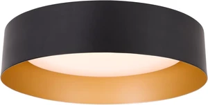 Bargeni Flush Mount Ceiling Light,Matte Black with Gold Interior,12.5" Bargeni Flush Mount Ceiling Light,Matte Black with Gold Interior,12.5"