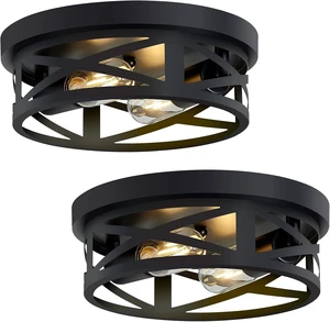 SKEJAO Flush Mount Ceiling Light Fixture,Black 2-Light Hallway Light Fixtures Ceiling,Light Fixtures Ceiling Mount for Farmhouse,Kitchen,Hall,Bedroom,Bathroom (2 Pack) SKEJAO Flush Mount Ceiling Light Fixture,Black 2-Light Hallway Light Fixtures Ceiling,Light Fixtures Ceiling Mount for Farmhouse,Kitchen,Hall,Bedroom,Bathroom (2 Pack)