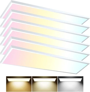 AIKVSXER 6 Pack 1x4 LED Flat Panel Light Surface Mount White, 5500LM 50W AIKVSXER 6 Pack 1x4 LED Flat Panel Light Surface Mount White, 5500LM 50W