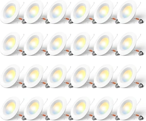 Amico 24 Pack 5/6 inch LED Recessed Lighting, Retrofit Can Lights, White Amico 24 Pack 5/6 inch LED Recessed Lighting, Retrofit Can Lights, White