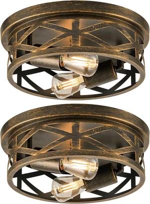 VONLUCE Flush Mount Ceiling Light 11", 2-Light Hallway Light Fixture, 2 pcs VONLUCE Flush Mount Ceiling Light 11", 2-Light Hallway Light Fixture, 2 pcs