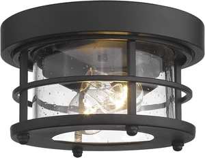 Emliviar 2-Light Round Ceiling Light Fixture, Farmhouse Flush Mount Ceiling Light 10 Inch, Black Finish, WE2085F BK Emliviar 2-Light Round Ceiling Light Fixture, Farmhouse Flush Mount Ceiling Light 10 Inch, Black Finish, WE2085F BK