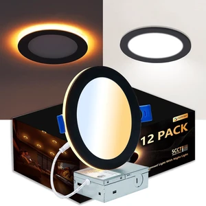 CycevSun 12 Pack Black Recessed Lights 6 Inch with Night Light CycevSun 12 Pack Black Recessed Lights 6 Inch with Night Light