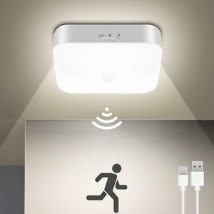 Rechargeable Motion Sensor Closet Light, 500LM Wireless Ceiling Light White Rechargeable Motion Sensor Closet Light, 500LM Wireless Ceiling Light White