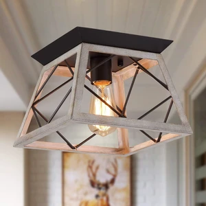 Q&S Rustic Farmhouse Ceiling Light Fixture Flush Mount Vintage Ceiling Lights for Hallway Entryway Kitchen Dining Room Bedroom,Wrought Iron Oak White and ORB 1 Light E26 Q&S Rustic Farmhouse Ceiling Light Fixture Flush Mount Vintage Ceiling Lights for Hallway Entryway Kitchen Dining Room Bedroom,Wrought Iron Oak White and ORB 1 Light E26