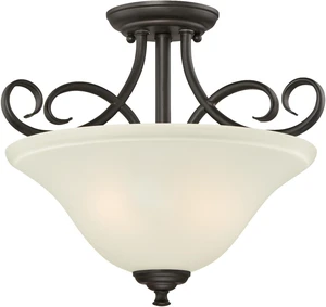 Westinghouse 6306500 Dunmore Two-Light Indoor Semi-Flush, Oil Rubbed Bronze Finish with Frosted Glass, 2, White,Black Westinghouse 6306500 Dunmore Two-Light Indoor Semi-Flush, Oil Rubbed Bronze Finish with Frosted Glass, 2, White,Black